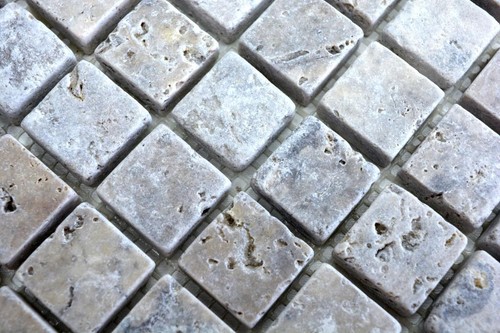 Mosaïque De Pierre Naturelle Travertin 30x30 Cm - Beige, Mat, Résistant Au Gel Pour Sol Et Mur