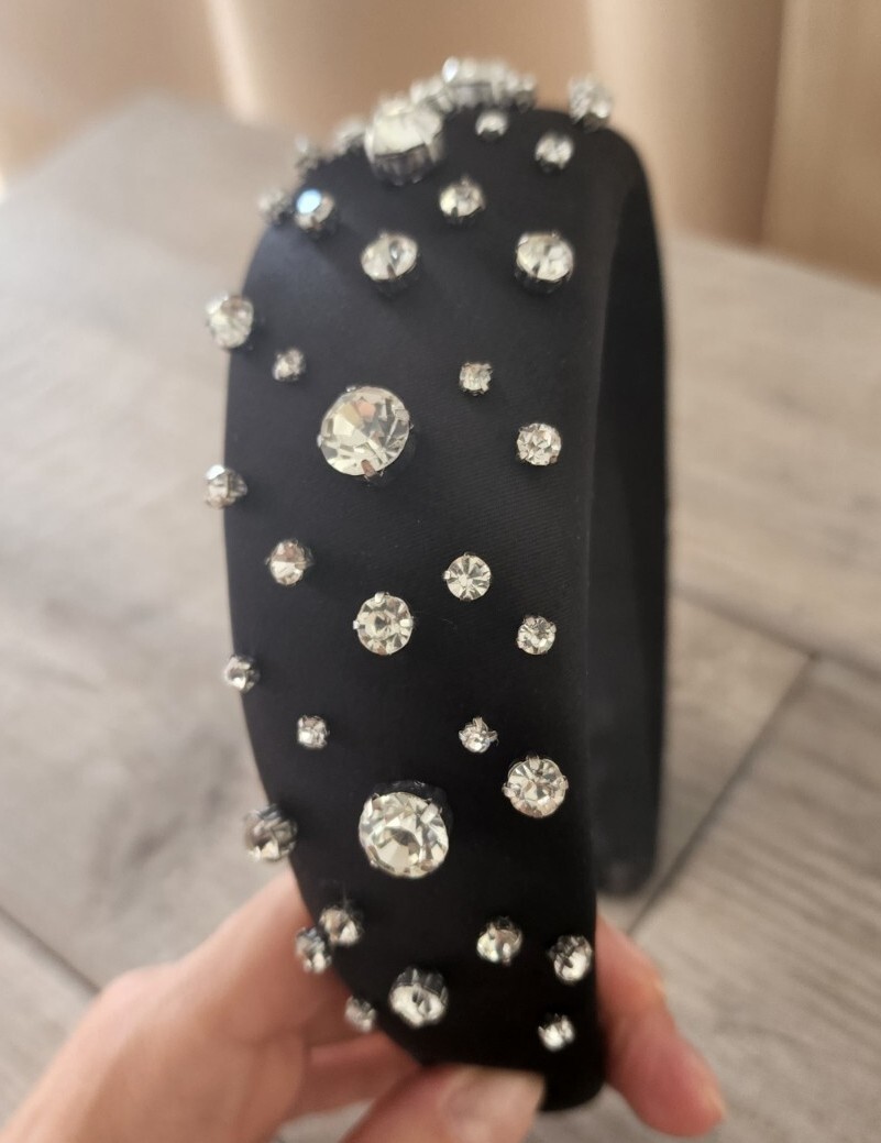 NEW! EXCLUSIVE ZARA WHITE PADDED RHINESTONES HEADBAND Zara Wedding Pave Crystal Raised Rhinestone Padded Headband  main image 4
