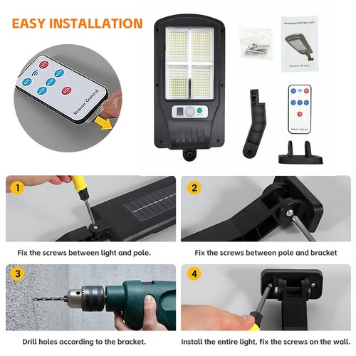 2 Solar Street Light Motion Sensor Wall LED Flood Lamp Outdoor Lighting Home OZ - Picture 10 of 12