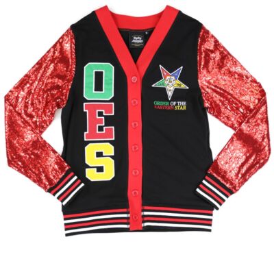 Order of the Eastern Star M5 Sequin Cardigan Black