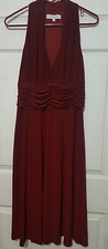 EUC Sz 12 Rena Rowan Dress, Dark Red Halter, Polyester & Spandex, Pullover
