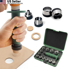 SENROG 12 in 1 Gasket Punch Set with Sharp Leather Hole Punches, GREEN