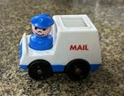 Vintage Fisher Price Little People Postman, Post Mail Truck Vintage Mailman