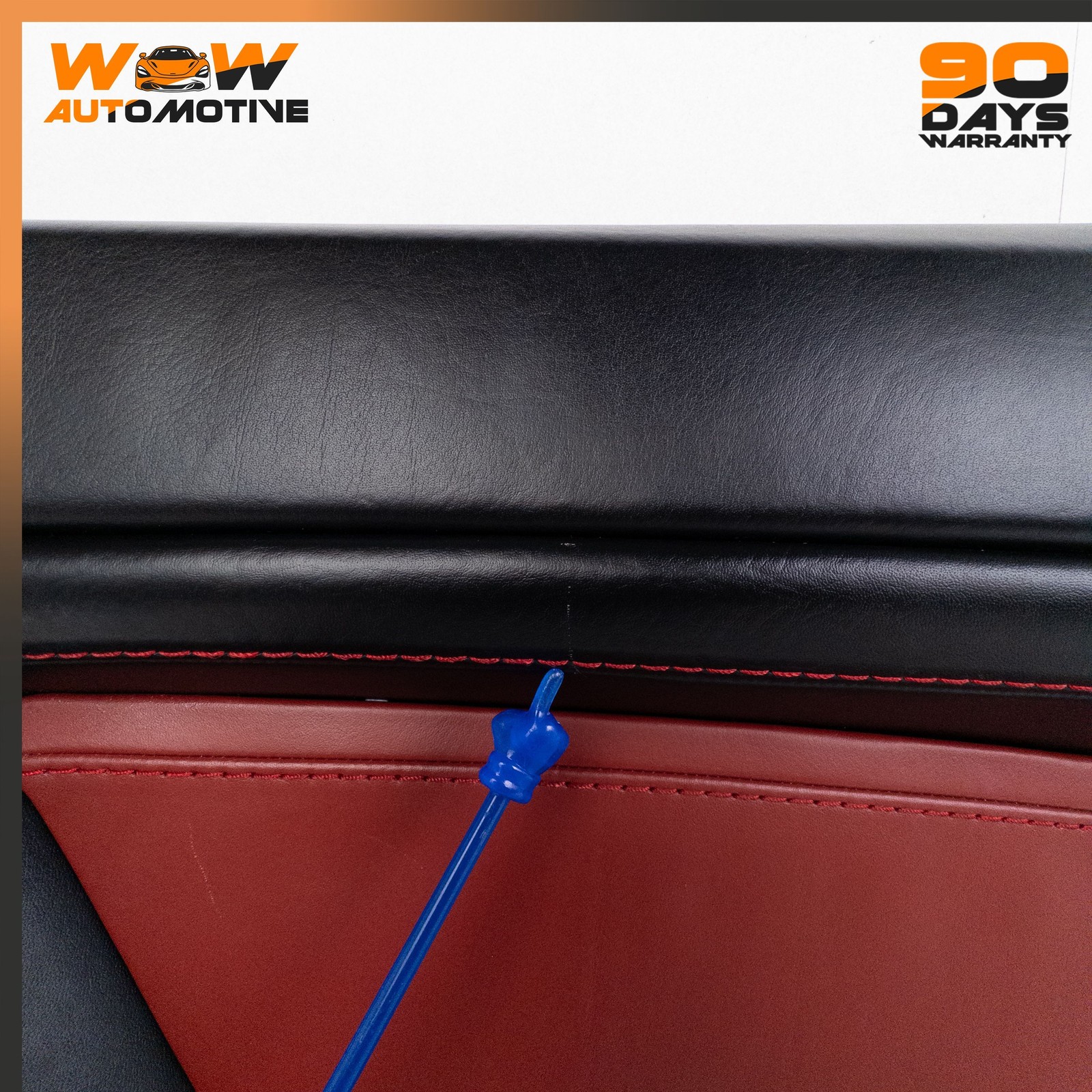 06-16 ASTON MARTIN V8 VANTAGE LEFT INTERIOR DOOR COVER PANEL BLACK RED OEM