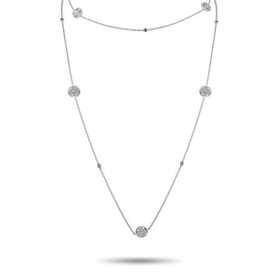 Louis Vuitton 18K White Gold 1.40ct Diamond and Ruby Necklace #5186