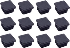 12 Pack 1 Inch Square Plastic Plug Tubing End Cap Suitable for Square Tube (Blac