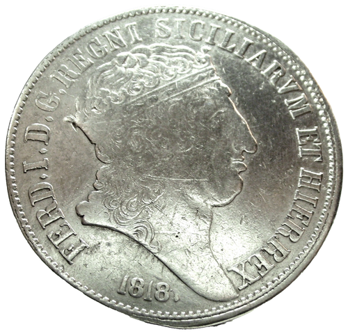 NAPOLI-Dos Sicilias (Fernando I) 120 Grano 1818. Liso - Imagen 2 de 10