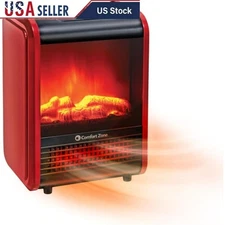 Portable Tabletop Electric Heater 1200W Adjustable Flame Safety Shut Off New