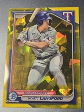 2024 Bowman Sapphire Chrome Prospects Wyatt Langford #BCP-64 Yellow  /75
