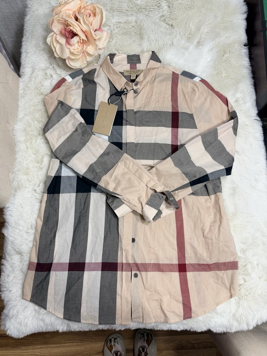 Burberry London England Men's Nova Check Cotton Long Sleeve Shirt