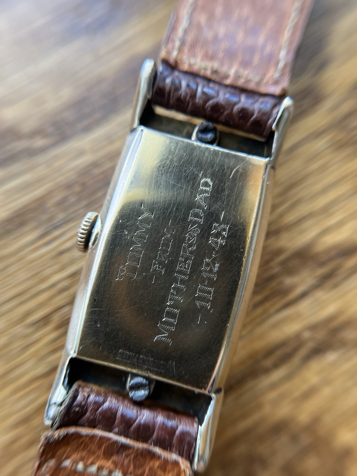 Longines Vintage Rectangular Gold Filled Watch, n… - image 4