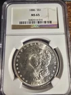 1886 P US Morgan Silver $1 NGC MS65