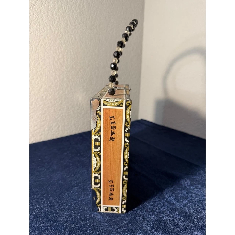 Bolso de mano para mujer caja negro crema Art Deco aleta ilustrado vintage noche Foto 4 de 4