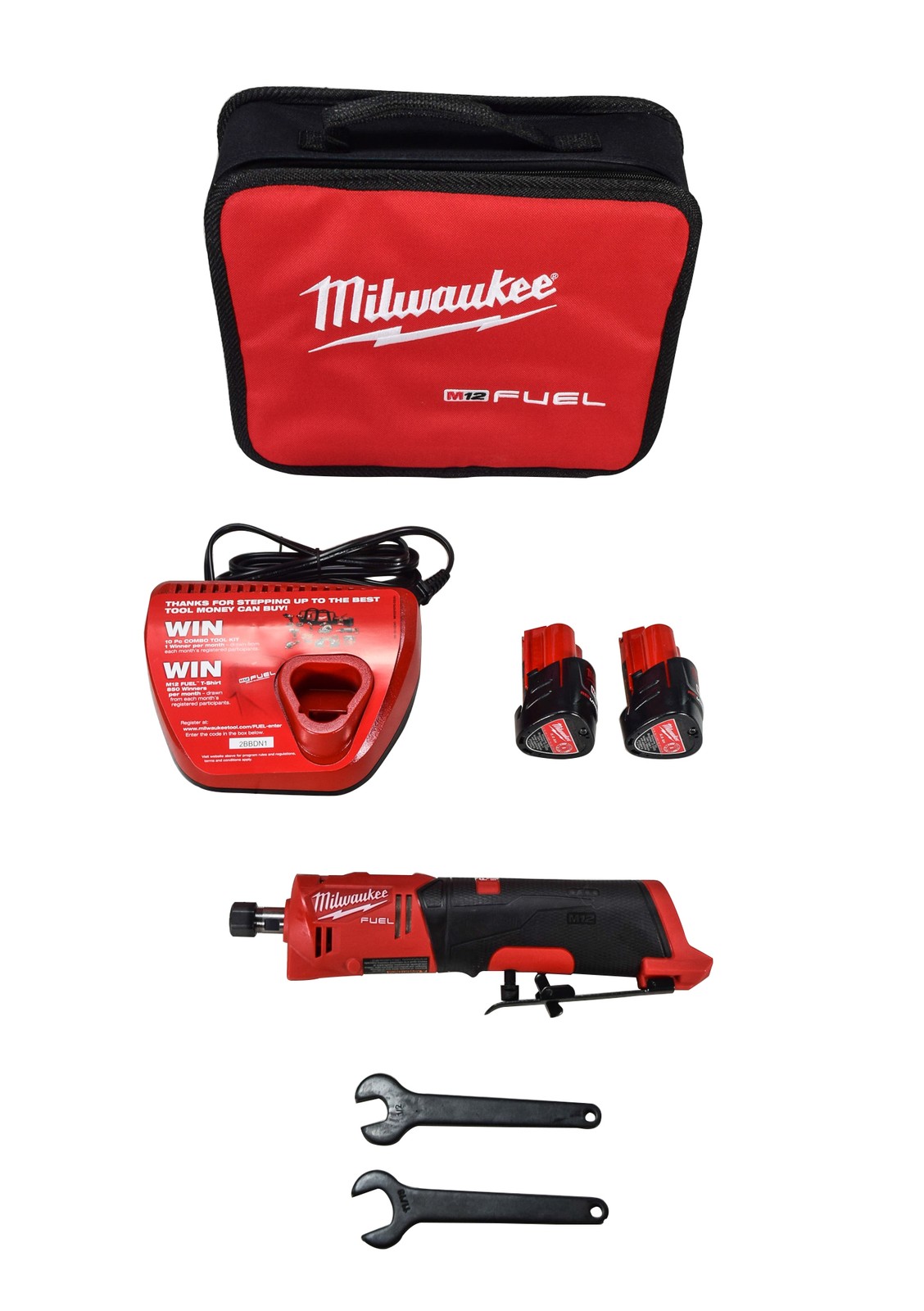 Milwaukee M12 FUEL 12V 2-Inch Die Grinder Kit with 2 Batteries and Charger