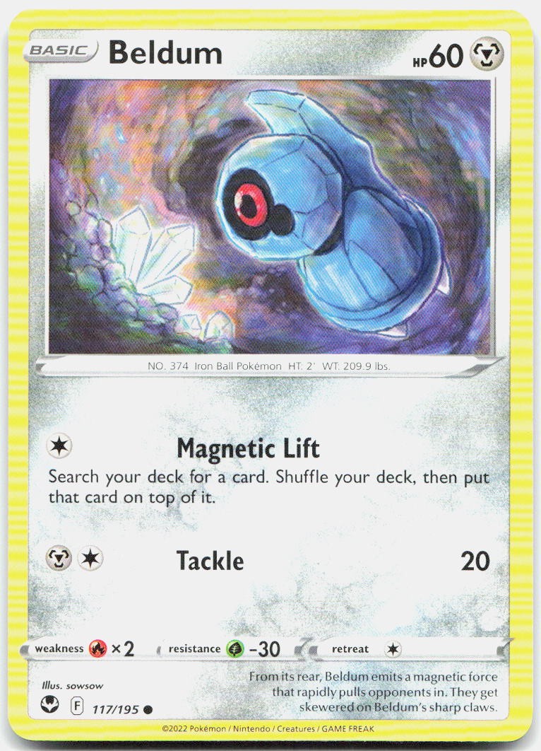 Beldum 117/195 Common Silver Tempest Pokemon Near Mint