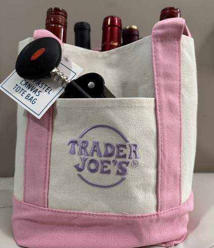 Trader Joe's Pastel Mini Canvas Tote Bag 2025 LIMITED EDITION - Farbe Pink