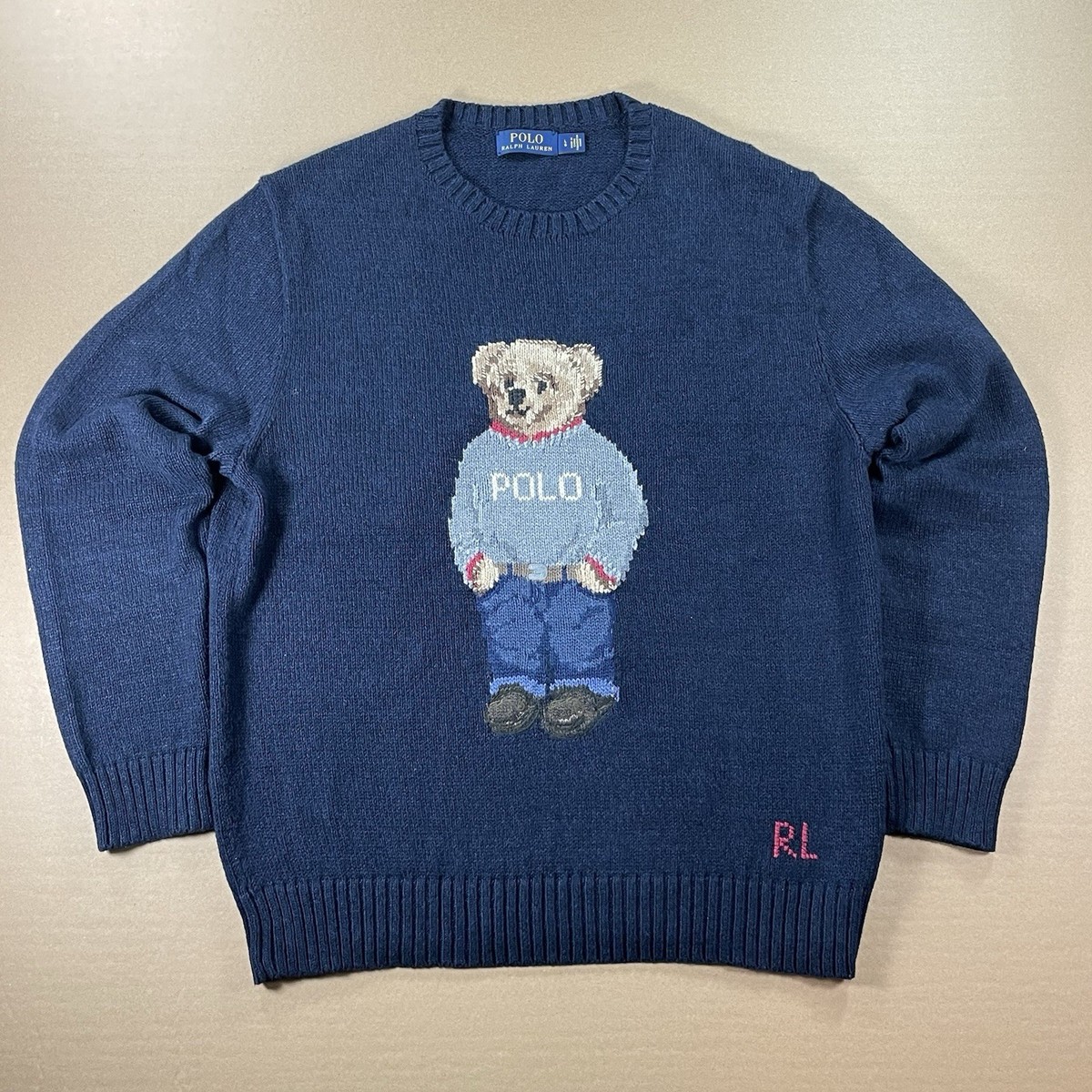 Polo Ralph Lauren Bear Knit Sweater of Bear Wearing Polo Knit