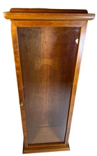 Large Tall Wood Wooden Glass Display Case Cabinet 22" Wall Hanging Curio Shelf