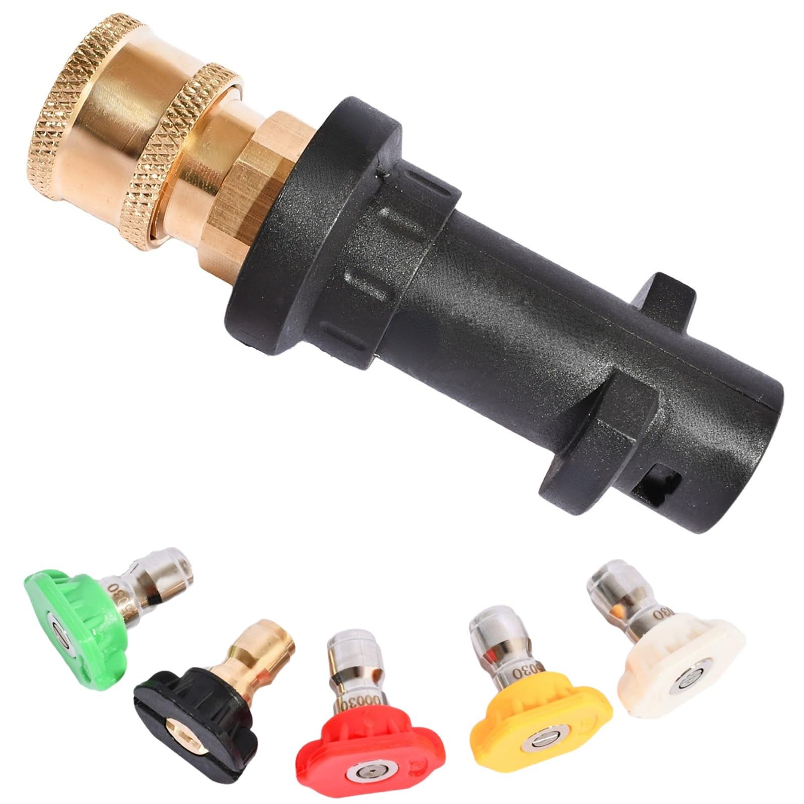 Pressure Washer Gun Adapter 1/4'' Quick Connect Fitting Spray Nozzle Tips Set...