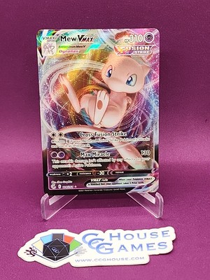 Pokemon Mew Vmax Misprint Miscut Back Error Fusion Strike 114/264