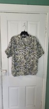 Tapestry Mens Large Made In U.S.A! Short Sleeved Floral Pattern Button Up Shirt