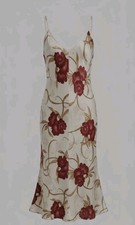 Valerie Stevens Sz L 100 Silk Slip Fairy Whimsi Coquette Lingerie Night Gown
