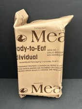 VTG Collectible Ready To Eat Military MRE Menu #1 Grilled Beefsteaks W/Mushrooms
