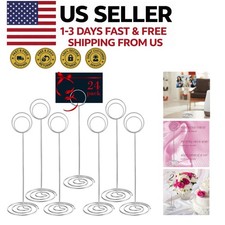 24 Pack Table Number Holders Wire Photo Clip Stands 8.86 Inch Silver