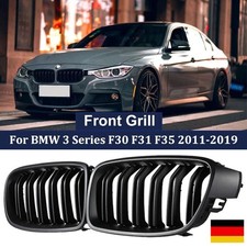 Grill K�hlergrill Nieren Schwarz Glanz f�r BMW 3er F30 F31 11-19 Doppelsteg