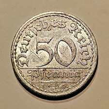 50 Reichspfennig Deutsches Reich 1939 A, Aluminium, Motiv &Auml;hre