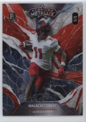 2023 Wild Card American Metallix Pro-Look Football 5/5 Malachi Corley 1pi0