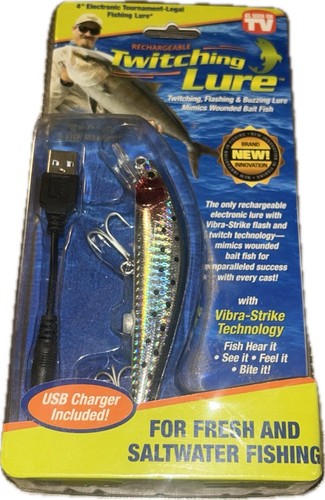 Rechargeable Twitching 4” Fishing Lure Fresh/Salt Water USB Electronic (Sealed)