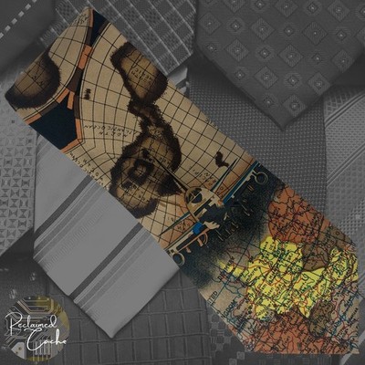 City One Mens World Map Globe Design Pointed Necktie Classic Novelty Tie 58.25''