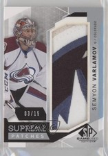2015-16 SP Game-Used Supreme Relics Patch 3/15 Semyon Varlamov #PA-SV Patch 2d8