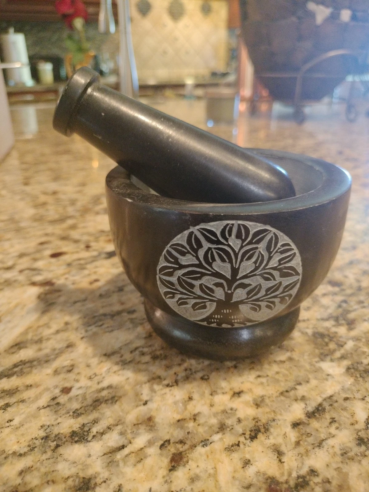 Vrinda Tree Of Life Stone Mortar And Pestle