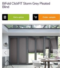 BLINDSTOGO BiFold ClickFIT Storm Grey Pleated Blind X3