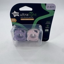 Tommee Tippee Ultra-Light Silicone Pacifier 2-Pack Size 0-6 Months Fast Shipping