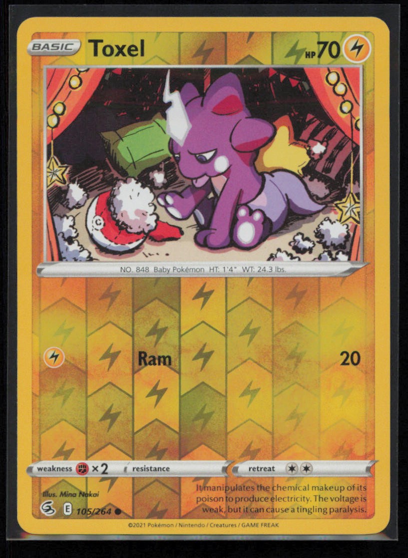 Toxel 105/264 Pokemon Fusion Strike Common Near Mint Reverse Holo Card