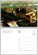 Prague Castle Aerial View Postcard Czechoslovakia 1966 Orbis Praha