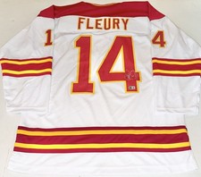 Theo Fleury Calgary Flames signed Custom jersey autographed #2 Beckett Witness