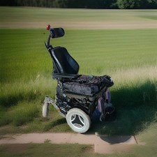 Permobil C300 Electric Power Wheelchair Joystick Reclining Black 6 Wheels