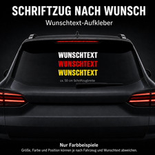 Wunschtext Autoaufkleber Frontscheibe 50 cm | Farbe & Schriftart wählbar