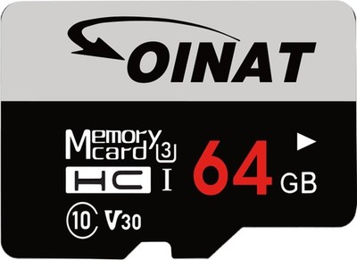 Oinat 64GB microSDXC Karte 200MB/s V30 A2 High Speed Speicher für 4K Video, Apps, D