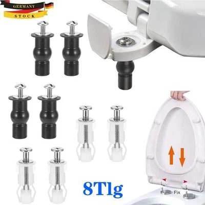 MARKENLOS 8Tlg WC Sitz Befestigung Universal Befestigungsset Schrauben Toilettendeckel DE