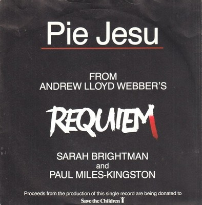 WEBBER1 Sarah Brightman Pie Jesu 7'' Vinyl 1985 UK His Master's Voice 45 RPM VG+