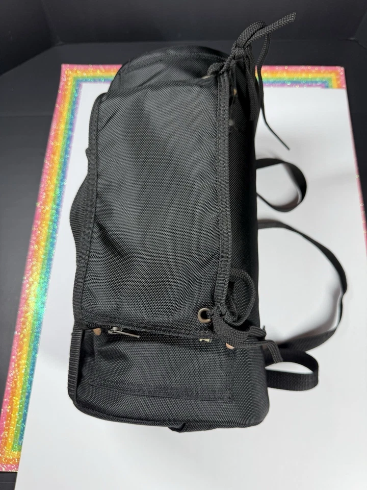 Used T-Bags 15" x 9" Motorcycle Luggage Saddle Bag Barrel Roll Zip Black Canvas - Image 4 of 4