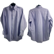 Chaps Wrinkle Free 15 Purple Cotton Blend Button Down Long Sleeve Dress Shirt