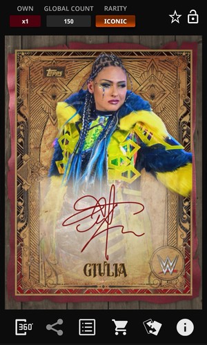 Giulia - Red Signature Iconic - Topps Slam WWE Parchment 25