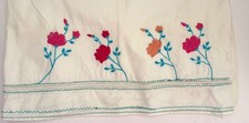 Vintage Floral Hand Embroidered Pillow Case Pink Flowers SALE