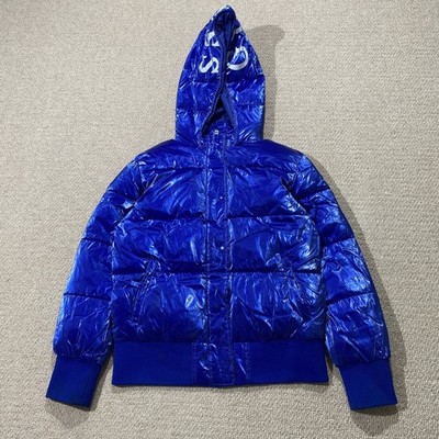 Guess Steppjacke Mädchen 14 Jahre blau wattiert Kapuze gesteppt